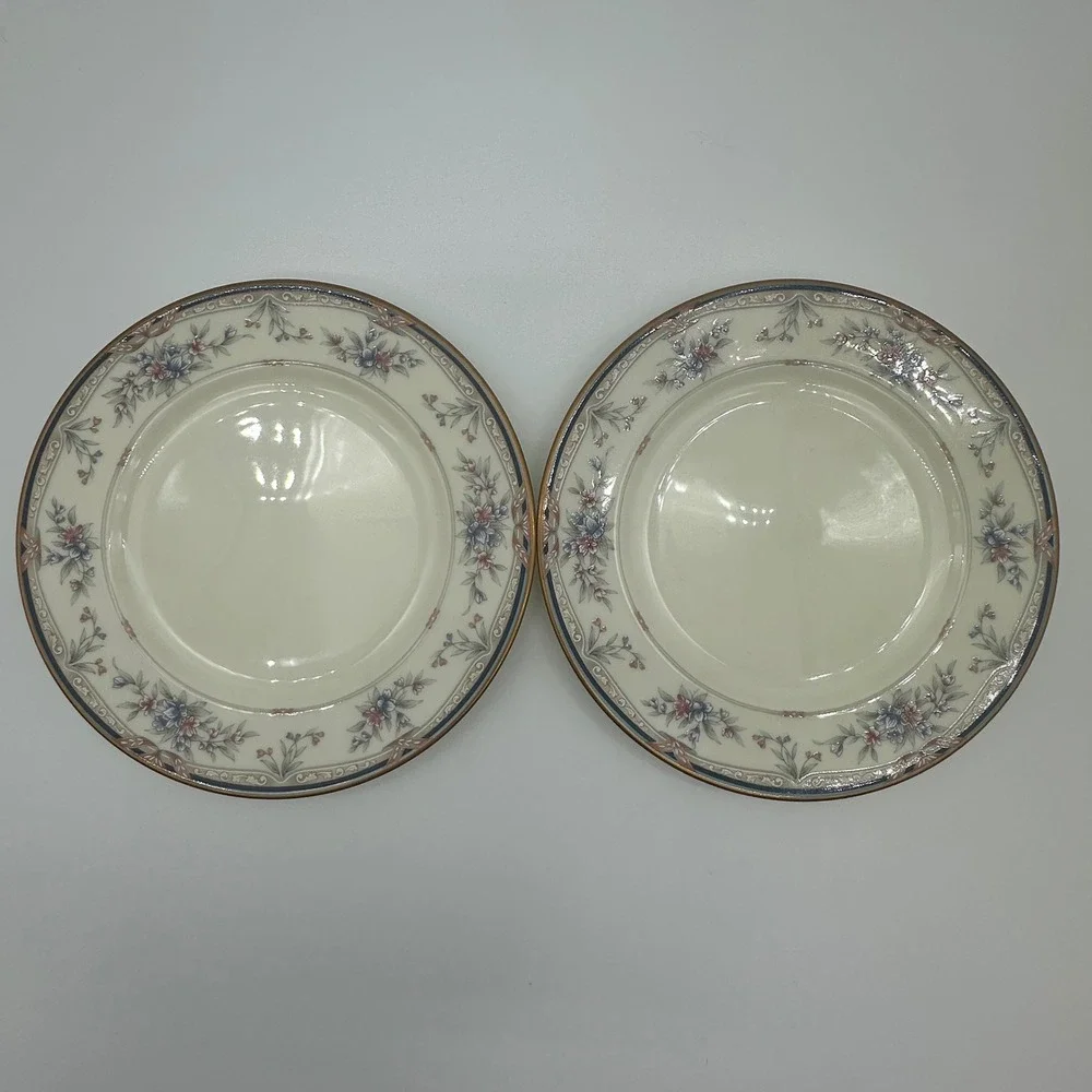 Noritake Lylewood 9726 Bread and Butter Plates Set of 2 Floral Cream 6.5
